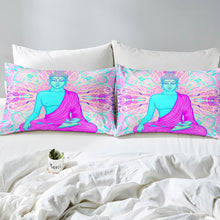 Load image into Gallery viewer, Women Buddha Pattern Bedding Set Asian Culture Theme Comforter Cover for Kids Girls Adults Pink Boho Exotic Duvet Cover Breathable Bohemian Style Bedspread Cover Room Decor Quilt Cover