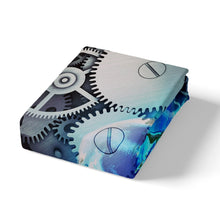 Load image into Gallery viewer, Blue Earth Duvet Cover Universe Planet Print Bedding Set For Kids Women Men Adults Industrial Clock Theme Gears Comforter Cover Steampunk Style Gearwheel Decor Bedspread Cover Zipper