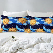 Load image into Gallery viewer, Sun and Moon Bedding Set Boho Exotic Style Comforter Cover for Kids Boys Girls Adults Bohemian Design Duvet Cover Breathable Hippie Galaxy Bedspread Cover Room Decor Quilt Cover
