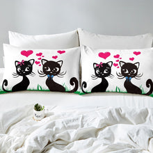 Load image into Gallery viewer, Black Cat Bedding Set for Girls Boys Couple Cute Kitten Print Comforter Cover Cartoon Cats Pattern Duvet Cover Room Decor Pet Animal Theme Bedspread Cover Bedding Collection 2/3pcs