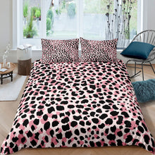 Load image into Gallery viewer, Girls Leopard Print Bedding Set for Girly Women Pink Cheetah Print Comforter Cover Wild Animal Theme Duvet Cover Room Decor Wildlife Style Bedspread Cover Bedding Collection 2/3pcs