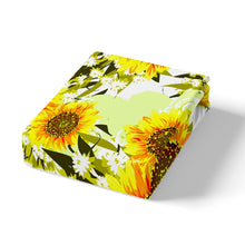 Load image into Gallery viewer, Girly Sunflower Bedding Set Girls Floral Print Comforter Cover for Kids Women Blossom Flowers Pattern Duvet Cover Green Yellow Botanical Branches Bedspread Cover Room Decor Quilt Cover