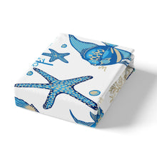 Load image into Gallery viewer, Starfish Bedding Set Ocean Marine Fish Comforter Cover for Kids Adult Sea Creatures Duvet Cover Blue Sea Underwater World Bedspread Cover Room Decor 2/3pcs