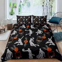 Load image into Gallery viewer, Basketball Comforter Cover Boys Sports Theme Bedding Set for Kids Children Men Basketball Player Print Duvet Cover Stain Resistant Competitive Games Room Decor Quilt Cover 2/3pcs