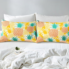 Load image into Gallery viewer, Pineapple Duvet Cover Tropical Fruit Print Bedding Set for Kids Girls Women Fresh Pineapple Pattern Decor Comforter Cover Orange Cartoon Design Bedspread Cover 2/3pcs Zipper