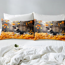 Load image into Gallery viewer, Dog Printed Comforter Cover Pet Dog Pattern Bedding Set 3D Animal Theme Duvet Cover for Children Kids Boys Girls Microfiber Autumn Maple Leaf Bedspread Cover Room Decor Bedclothes