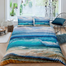 Load image into Gallery viewer, Ocean Themed Comforter Cover Blue Sea Printed Bedding Set Hawaiian Beach Duvet Cover for Children Kids Girls Women Microfiber Summer Holiday Bedspread Cover Painting Art Room Decor