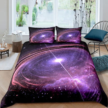 Load image into Gallery viewer, Galaxy Duvet Cover Girly Dreamy Starry Sky Bedding Set for Kids Girls Women Purple Milky Way Decor Comforter Cover Outer Space Themed Bedspread Cover 2/3pcs Zipper