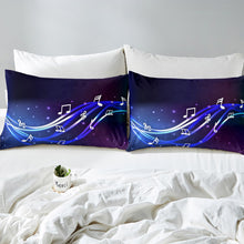 Load image into Gallery viewer, Musical Note Pattern Duvet Cover Music Themed Bedding Set Purple Galaxy Comforter Cover for Girls Children Women Bedroom Decor Music Staff Bedspread Cover
