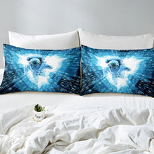Load image into Gallery viewer, Astronaut Duvet Cover Cosmonaut Print Bedding Set for Kids Boys Men Outer Space Adventure Decor Comforter Cover Blue Geometry Sci-fi Style Bedspread Cover Spaceman 2/3pcs Zipper