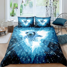 Load image into Gallery viewer, Astronaut Duvet Cover Cosmonaut Print Bedding Set for Kids Boys Men Outer Space Adventure Decor Comforter Cover Blue Geometry Sci-fi Style Bedspread Cover Spaceman 2/3pcs Zipper