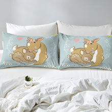Load image into Gallery viewer, Girly Deer Duvet Cover Girls Cute Wild Animal Bedding Set for Kids Children Lovely Cartoon Wildlife Decor Comforter Cover Sika Deer Nature Theme Bedspread Cover 2/3pcs Zipper