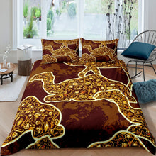 Load image into Gallery viewer, Camel Print Comforter Cover Boho Exotic Style Bedding Set Bohemian Damask Pattern Duvet Cover for Children Kids Girls Women Brown European Floral Bedspread Cover Room Decor Bedclothes