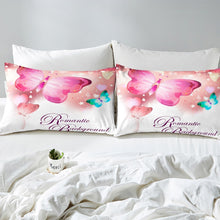 Load image into Gallery viewer, Girls Butterfly Bedding Set Girly Butterflies Print Duvet Cover For Kids Women Romantic Flying Insects Comforter Cover Pink Animal Theme Bedspread Cover Bedroom Decor Quilt Cover 2/3pcs