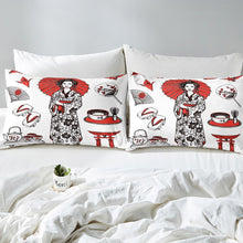 Load image into Gallery viewer, Japanese Women Bedding Set for Girls Children Women Japanese-Style Comforter Cover Exotic Style Duvet Cover Room Decor Red Cherry Blossoms Bedspread Cover Bedding Collection 2/3pcs