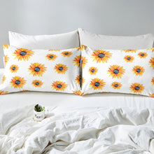 Load image into Gallery viewer, Sunflower Comforter Cover Girly Yellow Floral Print Bedding Set for Girls Children Women Blossom Flowers Pattern Duvet Cover Stain Resistant Nature Botanical Room Decor Quilt Cover 2/3pcs