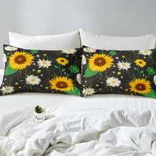 Load image into Gallery viewer, Sunflower Bedding Set Girls Daisy Floral Print Comforter Cover for Women Girly Blossom Flowers Pattern Duvet Cover Botanical Branches Bedspread Cover Nature Theme Room Decor Bedclothes