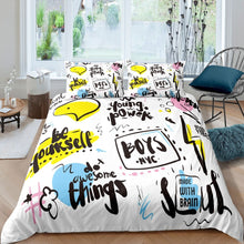 Load image into Gallery viewer, Teens Graffiti Design Duvet Cover Hip Hop Style Bedding Set Youth Graffiti Pattern Comforter Cover for Boys Girls Kids Room Decor Modern Street Culture Bedspread Cover