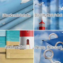 Load image into Gallery viewer, Kids Santa Claus Print Window Curtain Panels Christmas Theme Curtains Children Cute Elk Moose Blackout Drapes for Boys Girls Microfiber Child Cartoon Xmas Gift Window Treatments Room Decor