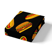 Load image into Gallery viewer, Hamburger Printed Bedding Set Fsat Food Theme Fitted Sheet for Kids Adult Cartoon Hot Dog Bed Sheet Set Delicious Food Pattern Bed Cover Room Decor 2/3Pcs