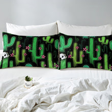 Load image into Gallery viewer, Cactus Printed Bed Sheet Set Skull Pattern Bedding Set For Kids Boys Girls Children Green Botanical Pattern Fitted Sheet Gothic Skeleton Design Decor Bed Cover