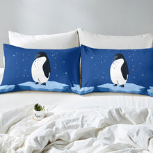 Load image into Gallery viewer, Kids Cute Penguin Bedding Set Child Cartoon Animal Printed Bed Sheet Set For Boys Girls Funny Polar Animal Pattern Fitted Sheet Blue Nature Theme Bed Cover Bedroom Decor 2/3Pcs