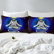 Load image into Gallery viewer, Astronaut Printed Bedding Set for Kids Boys Children Blue Black Galaxy Fitted Sheet Decorative Spaceman Chakra Bed Sheet Set Outer Space Adventure Bed Cover 2/3Pcs