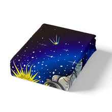 Load image into Gallery viewer, Astronaut Printed Bedding Set for Kids Boys Children Blue Black Galaxy Fitted Sheet Decorative Spaceman Chakra Bed Sheet Set Outer Space Adventure Bed Cover 2/3Pcs