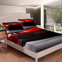 Load image into Gallery viewer, Men Race Sports Car Bedding Set Extreme Sports Theme Fitted Sheet for Boys Teens Red Racing Car Model Bed Sheet Set Breathable Cool Automobile Style Bed Cover Room Decor