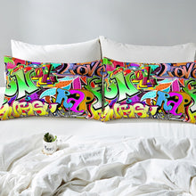 Load image into Gallery viewer, Hippie Graffiti Style Bed Sheet Set Teens Hip Hop Fitted Sheet Boys Graffiti Pattern Bedding Set For Kids Adults Street Culture Theme Bed Cover Ultra Soft Room Decor