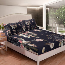 Load image into Gallery viewer, Dreamcatcher Bedding Set for Girls Women Boho Dream Catcher Fitted Sheet Bohemian Indian Feather Bed Sheet Set Room Decor Retro Floral Flowers Bed Cover 2/3Pcs