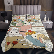 Load image into Gallery viewer, Mouse Bedspread Canvas Shoes Quilt For Kids Boys Girls Blossom Dairy Red Rose Coverlet Set Cartoon Animal Daybed Child Room Decor Green White
