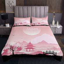 Load image into Gallery viewer, Bridge Bedspread Rolling Mountain Quilt For Kids Boys Girls Pavilion Flying Bird Coverlet Set Japan Style Natural Daybed Pink Bedroom Decoration