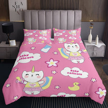 Load image into Gallery viewer, Nursery Fox Quilt For Kids Boys Girls Animal Coverlet Set Baby Bottle Bedspread Cartoon Duck Floral Bed Cover Child Room Decor Pink Yellow