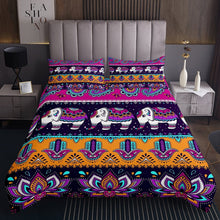Load image into Gallery viewer, Purple Bohemian Quilt Boho Elephant Coverlet Set Peacock Feather Bedspread For Kids Girls Women Exotic Aztec Tribal Animal Daybed Bedroom Decor Teal
