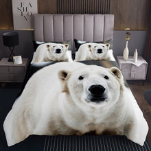 Load image into Gallery viewer, Polar Bear Quilt 3D Print Wild Animal Coverlet Set Winter Bear Bedspread Natural Theme Bed Cover For Kids Boys Girls Room Decor White