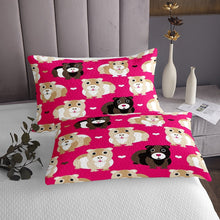 Load image into Gallery viewer, Guinea Pig Quilt Pet Animal Coverlet Set Cartoon Pattern Bedspread For Kids Boys Girls Love Heart Shap Bed Cover Red Brown Child Room Decor