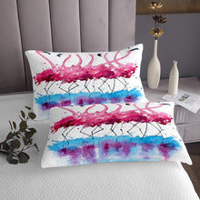 Load image into Gallery viewer, Flamingo Bedspread Grunge Tie Dye Quilt Lovebirds Coverlet Set For Kids Boys Girls Abstract Animal Marble Daybed Child Room Decor Pink Blue