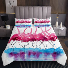 Load image into Gallery viewer, Flamingo Bedspread Grunge Tie Dye Quilt Lovebirds Coverlet Set For Kids Boys Girls Abstract Animal Marble Daybed Child Room Decor Pink Blue