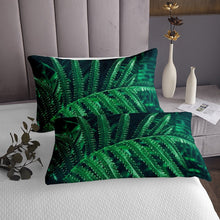 Load image into Gallery viewer, Green Leaves Coverlet Set Fern Foliage Quilt For Kids Boys Girls Leaf Branches Botanical Bedspread Tropical Plant Natural Bed Cover Bedroom Decor