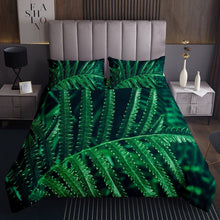 Load image into Gallery viewer, Green Leaves Coverlet Set Fern Foliage Quilt For Kids Boys Girls Leaf Branches Botanical Bedspread Tropical Plant Natural Bed Cover Bedroom Decor