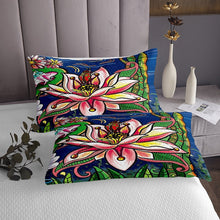 Load image into Gallery viewer, Lotus Quilt Retro Floral Bedspread For Kids Boys Girls Ladybug Insect Coverlet Set Field Pond Theme Daybed Red Green Child Room Decor