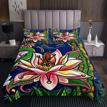 Load image into Gallery viewer, Lotus Quilt Retro Floral Bedspread For Kids Boys Girls Ladybug Insect Coverlet Set Field Pond Theme Daybed Red Green Child Room Decor