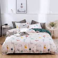 Load image into Gallery viewer, Feelyou Dinosaur Comforter Cover, Boys Decorative Bedding Set with Zippers Ties, Kids Duvet Cover Set