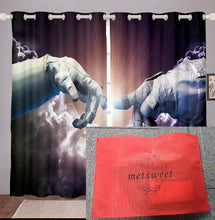 Load image into Gallery viewer, metsweet Astronauts Window Drapes For Kids Boys Girls,Astronaut Hands Glowing Galaxy Nebula Starry Sky Outer Space Curtain Panels,Decorative Sofa Window Treatments Ultra Soft,White Purple