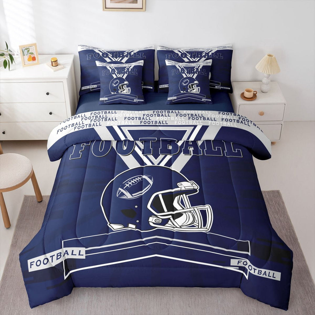 Erosebridal 7 Piece Bed in a Bag Twin Size Comforter Set Football Bedding Set,American Football Reversible Bed Set,Sports Comforter with Sheet Set,All Season