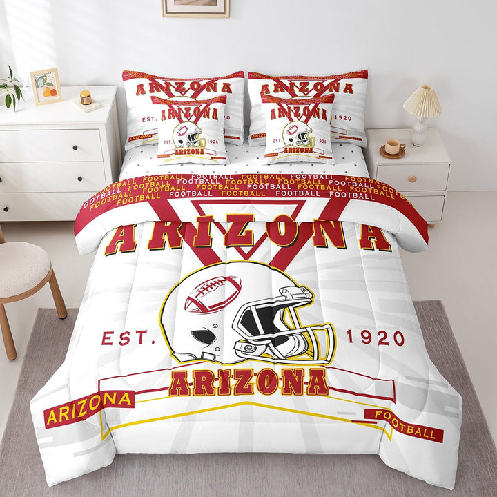 Erosebridal 7 Piece Bed in a Bag Twin Size Comforter Set Football Bedding Set,American Football Reversible Bed Set,Sports Comforter with Sheet Set,All Season