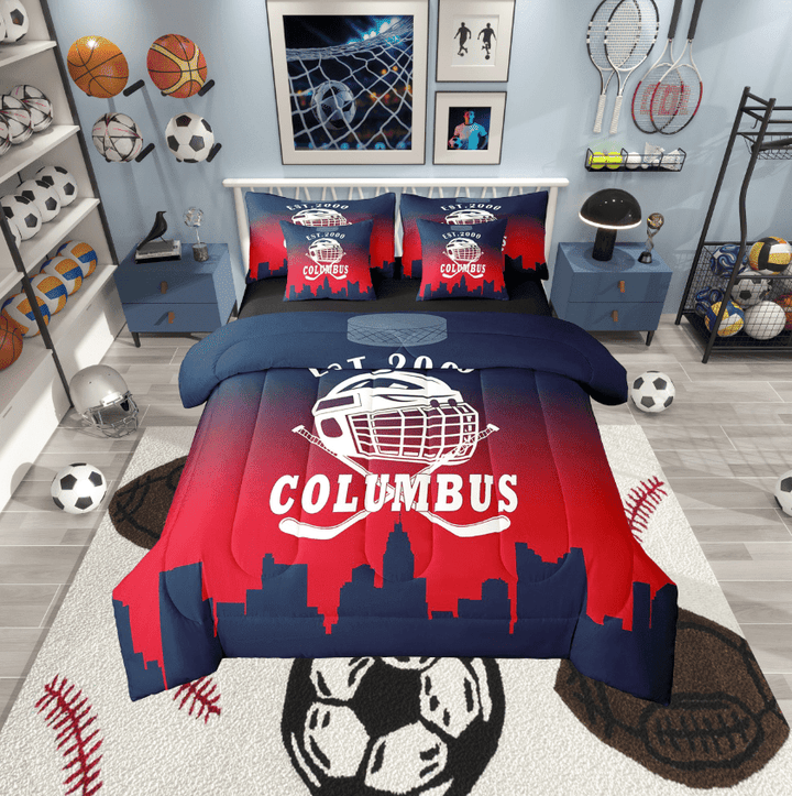 Erosebridal Eat Sleep Bed in a Bag Twin size, American Football Bed Set, Sports Lover Reversible Bedding Twin Size, Breathable Room Decor, 7 Pieces