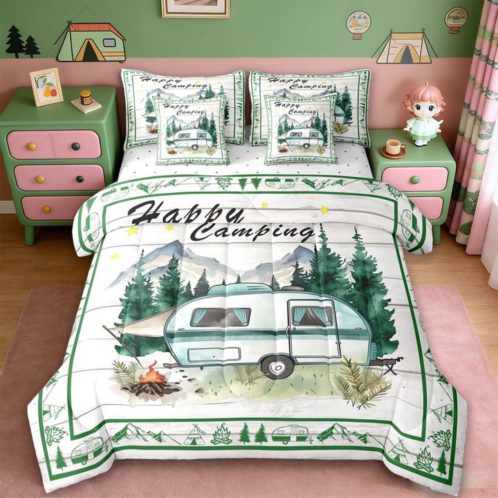 Erosebridal Country Camping RV 7-Piece Twin Bedding Sets,Adventure Theme Bedding Comforter Set For Camper,Reversible