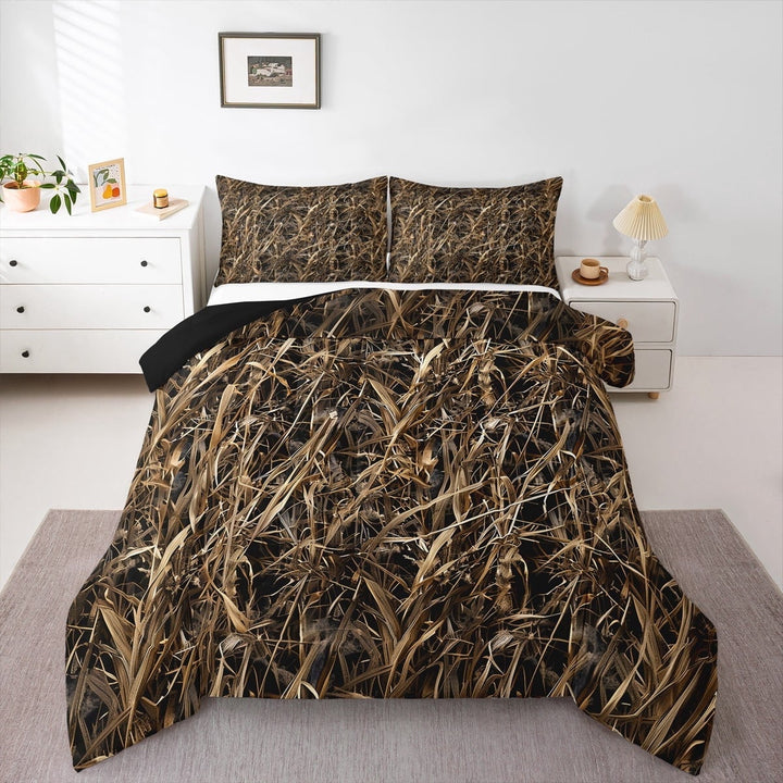 Erosebridal Brown Leaves Comforter Sets Queen Size,Autumn Botanical Comforters &amp; Duvets,Nature Theme Bedding Queen Comforter Set For Teens,Breathable Bedroom Decor Reversible,3-Piece